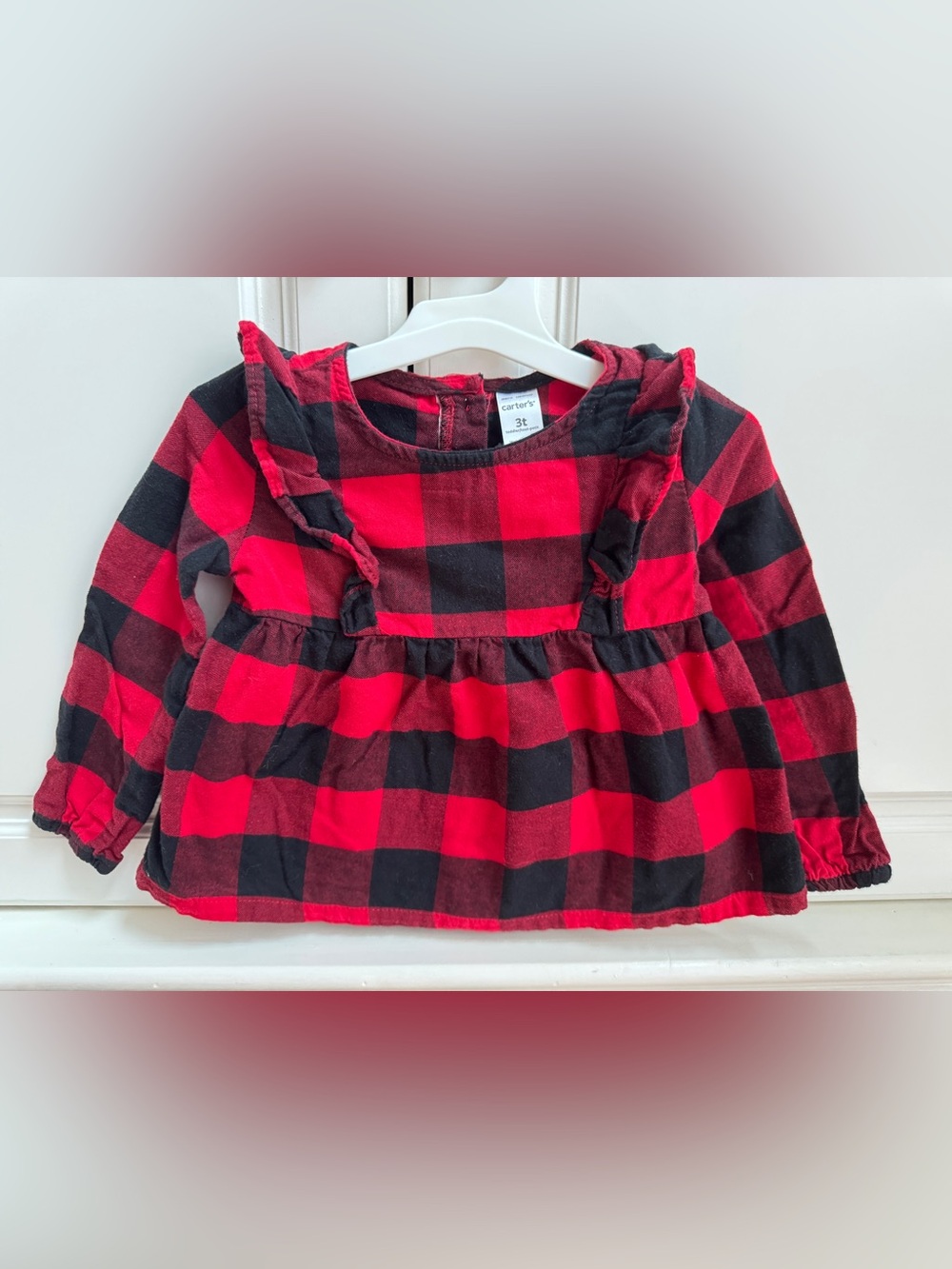 Carters Buffalo Plaid Long Sleeve Shirt 3T